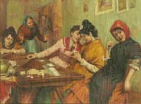 Italian women playing cards