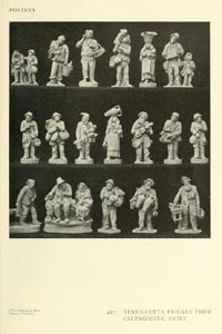 antique terra cotta figures from Caltagrone Sicily